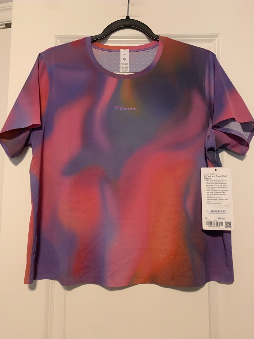 lululemon Women’s Fast and Free Short Sleeve in Speed Glow, Sz M, NWT